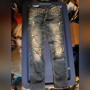 Silver Cropped Jeans